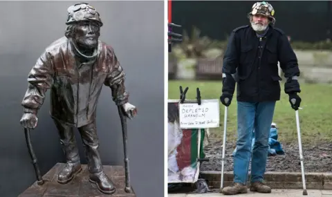 Richard Keith Wolff/Getty Images Statue of Brian Haw/Brian Haw