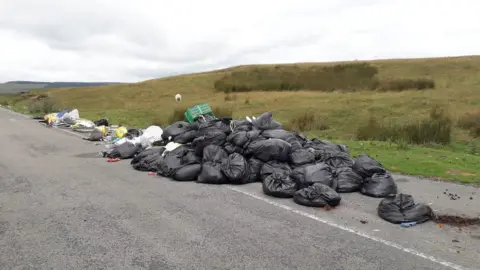 Ranger  Black bags have been dumped on Gelligaer and Merthyr Common