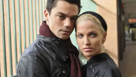 BBC/Origin Pictures Sarah Harding and Dominic Cooper in 2009 BBC TV drama Freefall