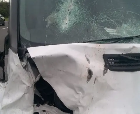 BCH Road Policing Van damaged after colliding with a deer