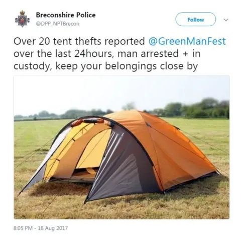 Breconshire Police/Twitter Tweet from police