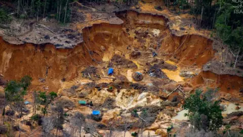 Instituto Socioambiental Handout Illegal mining site in Brazil