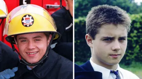 PA BBC John Alford in London's Burning (l) and Grange Hill