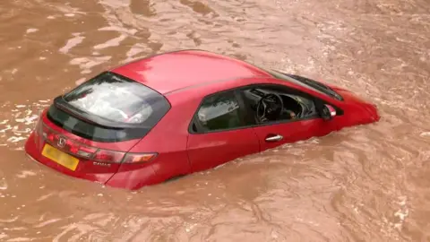 BBC Perth flood car