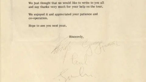 Henry Aldridge and Son Letter signed by all four Beatles