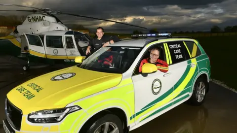 GNAAS Air ambulance with volunteers