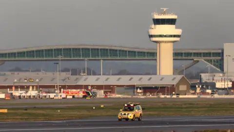 Getty Images Empty runway at Gatwick airport