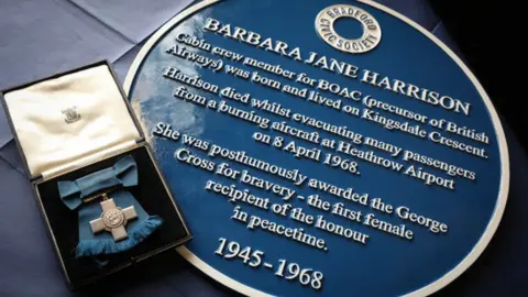 IAN HOWARTH Ms Harrison's posthumous George Cross and blue plaque