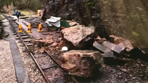 Steeple Grange Light Railway The rock fall