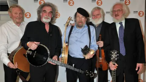 BBC Eamonn Campbell (far right) with other members of the Dubliners