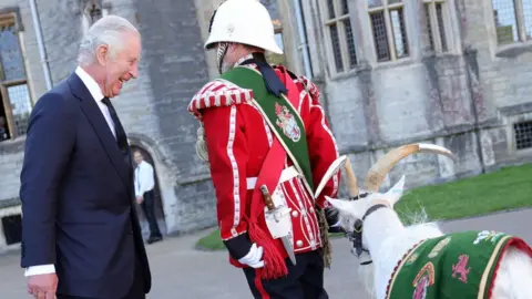 Getty Images Charles visit to Cardiff Castle after his accession