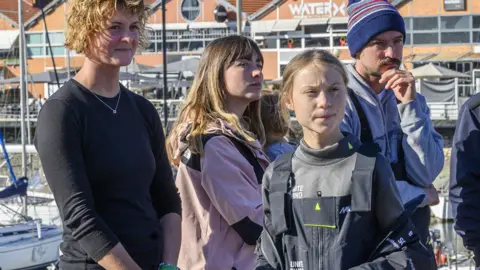 Getty Images Nikki Henderson, Greta Thunberg, Riley Whitlum and Elayna Carausu