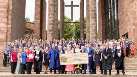 Coventry City Council Hundreds of hospital staff gathered receive the award on Thursday.