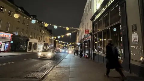 Park Street in Bristol at night