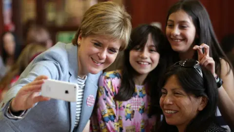 PA First Minister Nicola Sturgeon takes a selfie