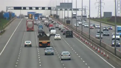BBC Five lanes on M1