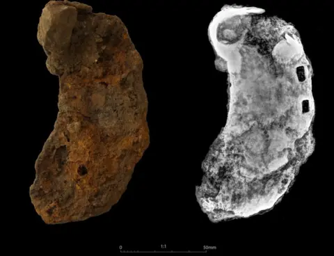 Cotswold Archaeology One of four ox-shoes found, probably dating to the medieval period