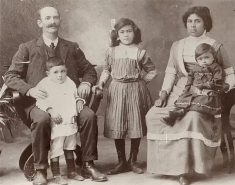 Alan Francis James Francis with his wife Christina Leonora and three of their children - perhaps Nora, Percival and Mary (on Christina's lap)