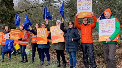 On picket line outside Princess Royal Hospital