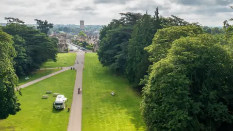 Samuel Jackson Drone image of Broad Avenue at Cirencester Park
