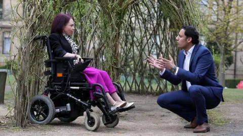 Getty Images Pam Duncan-Glancy speaking to Labour leader Anas Sarwar