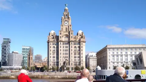 BBC People view Liverpool waterfront from a ferry