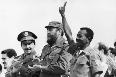 Getty Images Mengistu Haile Marian with Fidel Castro