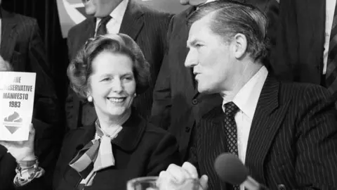 PA Cecil Parkinson with Margaret Thatcher