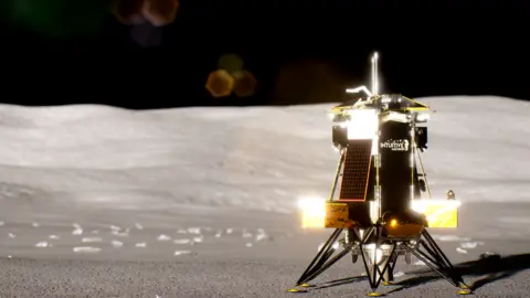 Intuitive Machines Artist's impression on Nova-C on the Moon
