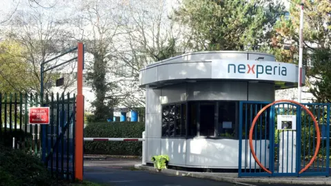 Reuters Main entrance of the Nexperia plant in Newport