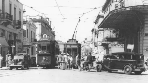 Tuvalkin/Wikimedia Commons Omonia Street, Athens, 1950s