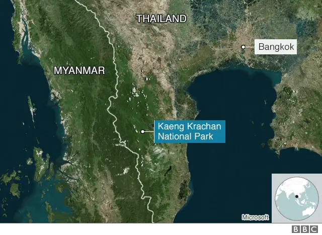 A map showing the national park