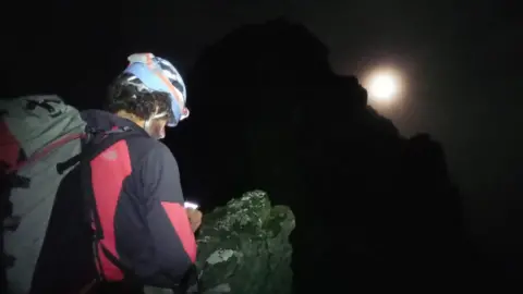 Glencoe MRT Rescuers searching the ridge in the dark