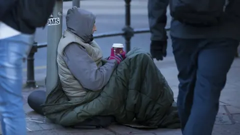 Getty Images Homeless man in Manchester