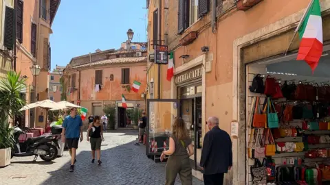 BBC Flags out in Italy for the Euro 2020 final