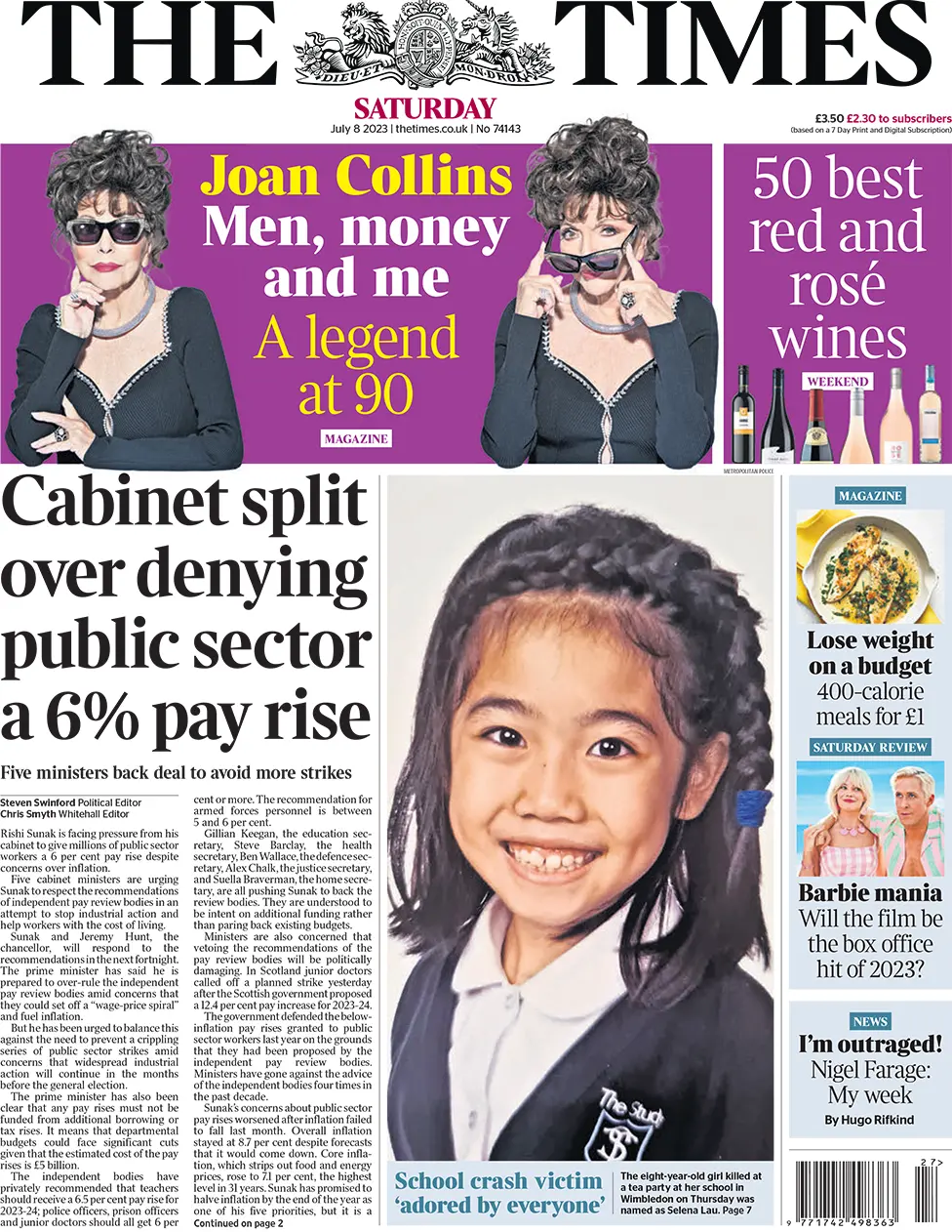 The Times front page