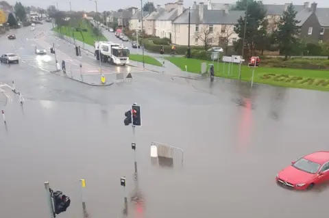 Sam Whyte This is the view from the red footbridge at the junction of Ferry Road and W.Granton Access in Edinburgh