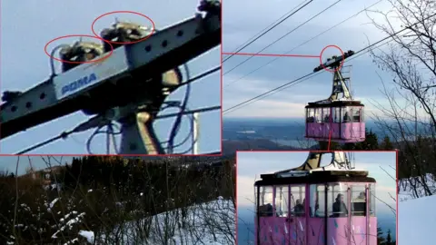 Michael Meier Mr Meier says the grey fork brackets were already in place when he visited on 6 January 2014