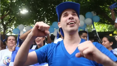 AFP Edwin Carcache celebrates after being released from prison, in Managua on June 11, 2019