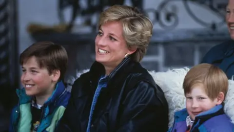 Getty Images Prince William, Princess Diana and Prince Harry