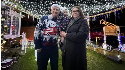 Jamie Niblock/BBC Stout family Christmas lights in 2023