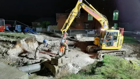 Southern Water Digger at Wingham water treatment works