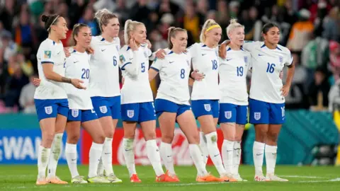 Getty Images The current England team during their game against Nigeria