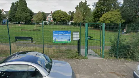 The entrance to a park