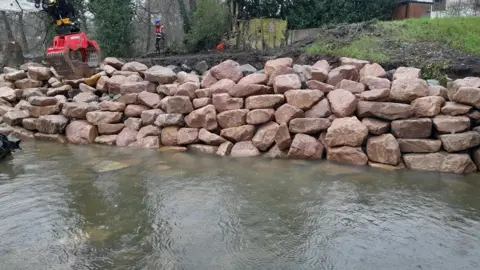 Flood defence work in Derby