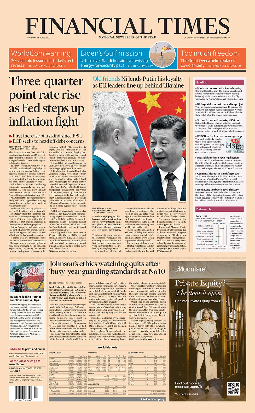 Financial Times front page
