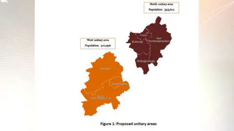 PWC Northamptonshire's proposed unitary councils