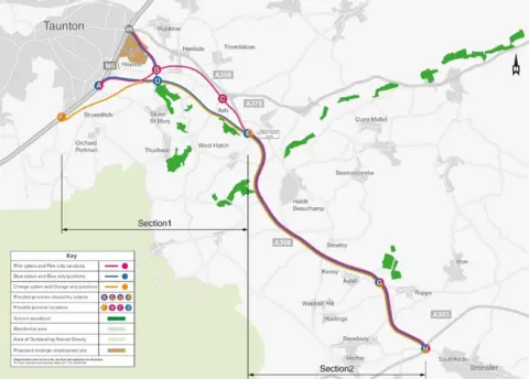 Highways England Three new options for the A358 upgrade unveiled 15 January 2018