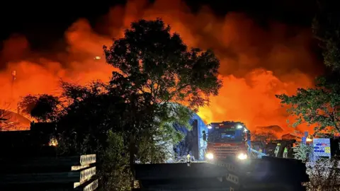 Nottinghamshire Fire and Rescue Scene of fire overnight