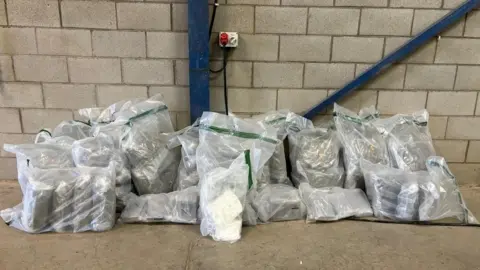 PSNI The PSNI released a photo of the drugs seized at a premises in Castledawson